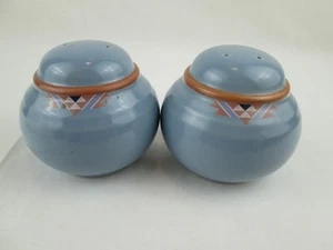VINTAGE 2er Set NORITAKE Steinzeug BLAU LEHM Salz & Pfefferstreuer Japan - Bild 1 von 6