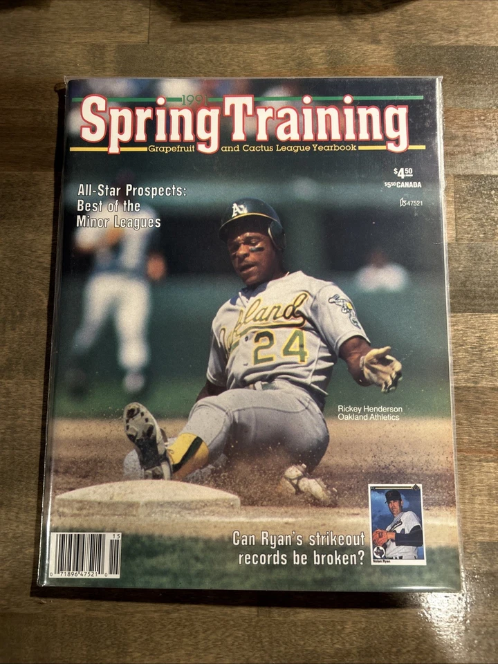 1991 Spring Training Yearbook Grapefruit Catcus Leagues Rickey Henderson - Image 1 of 1