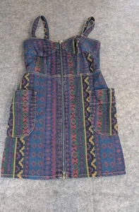 Marc by Marc Jacobs Diamond Denim Dress NWT Indigo Multi Vintage Sz 4 Full Zip - Picture 1 of 11