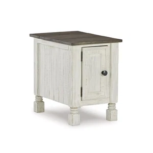 Havalance French Country Chair Side End Table, White & Gray - Picture 1 of 4