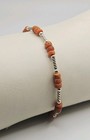 Carolyn Pollack American West Sterling Silver Southwest Coral Beaded Anklet 10"
