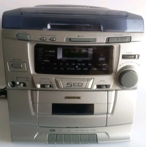 Audiovox CD2154 5 disc Cd Changer Silver Stereo System Surround W/One Speaker  - Picture 1 of 9