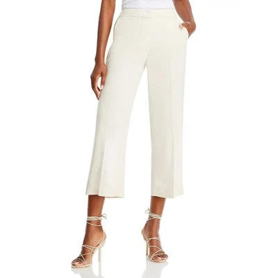 Pantalones Tahari Marfil Recortados Pierna Ancha con Ribete Trenzado - Elegante y Moderno Foto 1 de 4