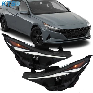Headlights Fit For Hyundai Elantra 2021-2022 Clear Halogen W/LED DRL Left+Right - Picture 1 of 15