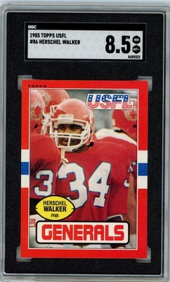 1985 Topps USFL HERSCHEL WALKER #86 GENERALS Rare RC SGC 8.5 NM-MT+ N824 - Image 1 of 3