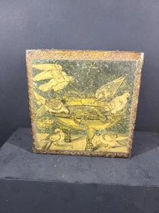 Italienische Florentiner Schmuckschatulle Tauben in einem Sockel Kessel 4X4x2  - Bild 1 von 3