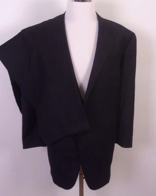 EUC Hickey Freeman X Loro Piana Tasmanian Super 150's Wool 2 Pc Suit Stripe 52 R - Image 1 of 4