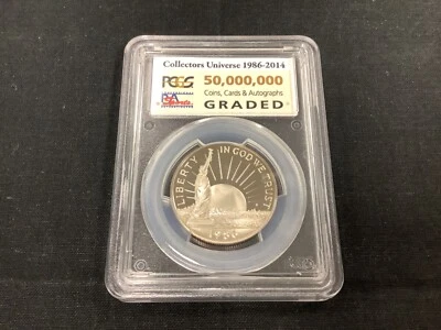 1986-S 50c PCGS Collectors Universe 50,000,000 items is Signed by David Hall! - Image 1 of 2