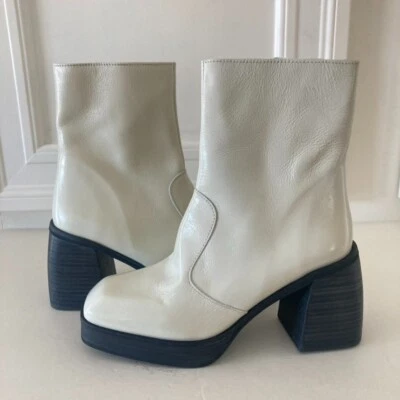 Botas de plataforma Free People Ruby Shine charol blanco talla 38,5 nuevas sin etiquetas Foto 1 de 4