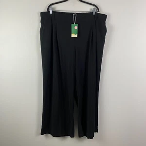 Halara Black High Waisted Side Pocket Wide Leg Waffle Pants Size 3X Pull On - Picture 1 of 11