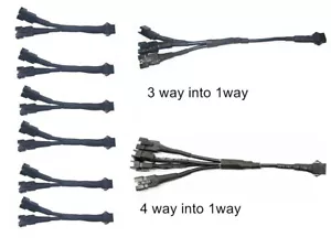 4 Way 3 Way Splitter Harness Y Cable Kit For Motorcycle Led Glow Neon Lighting - Foto 1 di 11