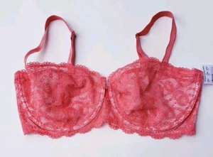Frederick's Of Hollywood Lace Full Coverage Unlined Bra Size 38DDD NEW Coral  - Picture 1 of 4