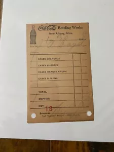 Ricevuta Coca Cola 30 gennaio 1938 vintage nuova Albany, Mississippi #18 - Foto 1 di 1
