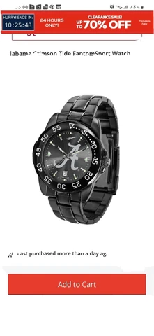 Alabama Crimson Tide Mens Black  Sport Watch Cover