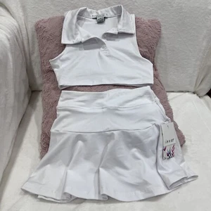olivia kay girls tennis White skort and top set size (s) 7 - Picture 1 of 8