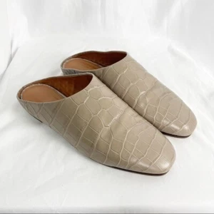 Emme Parsons Glider Mule Flats in Cement Embossed Croc Size 37 - Picture 1 of 8