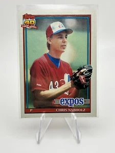Tarjeta de béisbol 1991 Topps #197 Chris Nabholz Montreal Expos MLB - Imagen 1 de 2