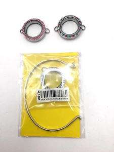 Origami Owl Floating Locket Charm Bracelet 2 Extra Faces - Picture 1 of 4