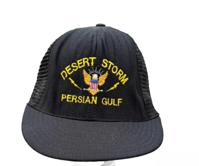 Desert Storm Persian Gulf Black Baseball Trucker Cap Hat Snapback Adjustable OS - Image 1 of 4