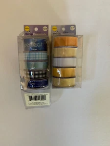 Jo Ann Scrap Essentials Adhesive Blue/Yellow Ribbon 2 pack Scrapbooking - Picture 1 of 2
