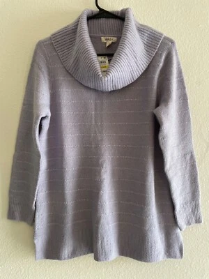 Style & Co. - Suéter feminino pulôver pastel gola capuz - Lilás e prata - M - Imagem 1 de 4