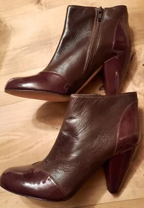 Claudia Ciuti Italy Brown Patent/Leather Ankle Boots Women's 8.5 NWOB - Picture 1 of 7