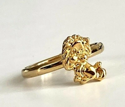 Adorable BAGUE doré LION réglable NEUF ajustable Goldtone RING fille femme - Photo 1/4