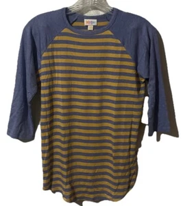 NEW LuLaRoe Randy Baseball Style Tee Sz XXS blue striped 3/4 sleeves NWT 731 - Bild 1 von 5