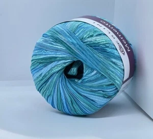 Memento - Berlini Ribbon Yarn #111 Turquoise 50 grams 88 yds 3/8" width +/- - Picture 1 of 10