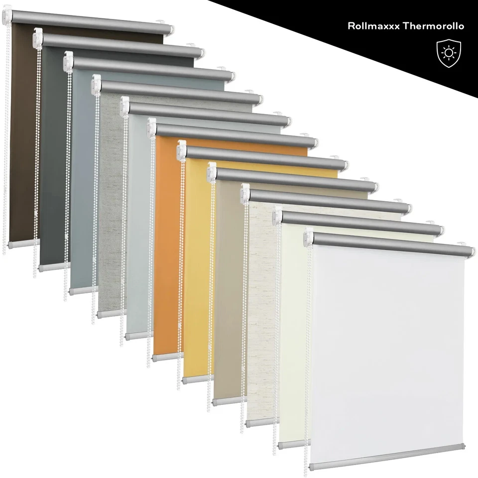 Thermo Verdunkelungsrollo Fensterrollo Klemmfix ohne Bohren viele Farben  - Bild 1 von 4