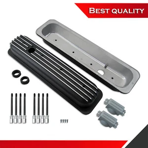 Vortec Short Valve Cover Suit Chevy SBC 283 350 1987-Up Black Finned Center Bolt - Bild 1 von 5