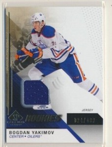 2014-15 SP Game Used Rookies Jersey 151 Bogdan Yakimov /499 Edmonton Oilers