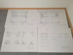 Schreiner Tischler Gesellen- Meisterstück Tisch Schreibtisch Hand Zeichnungen - Bild 1 von 1
