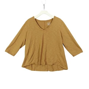 Camiseta Chicos Ultimate Cuello en V Manga 3/4 Cómoda Informal Dijon Mostaza Mujeres 3 EE. UU. XL - Imagen 1 de 7