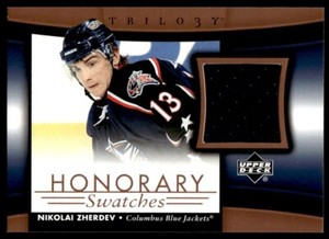 2005-06 Upper Deck Trilogy Honorary Swatches Nikolai Zherdev Columbus Blue