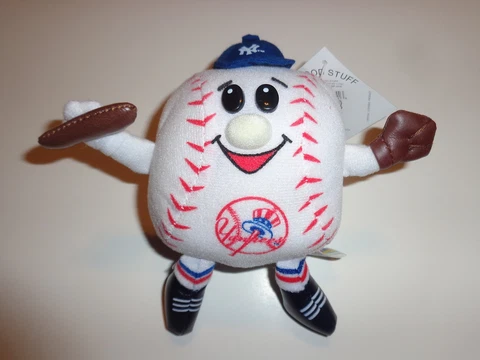 New York Yankees 6.5" Soft Plush Stuffed Baseball Guy With Glove, Cap, and Bat Cover