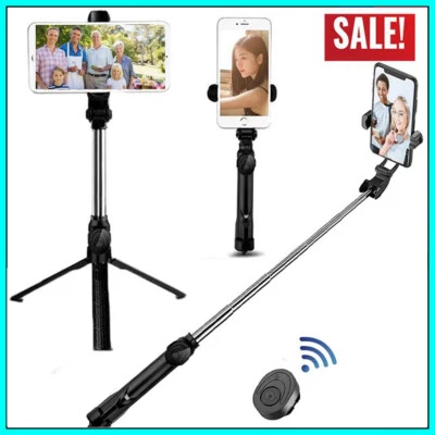 Remote Selfie Stick Tripod Desk Holder For Android/ iPhone Phone Desktop Stand - Image 1 of 4