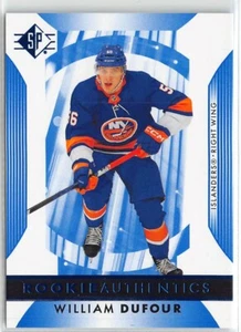 2023-24 SP Hockey William Dufour Rookie Authentics Blue Parallel Islanders #126 - Imagen 1 de 2