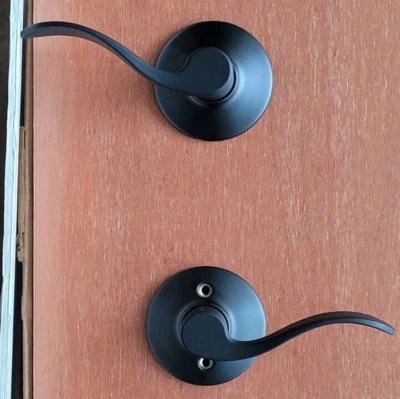 Schlage Accent Matte Black Passage Hall/Closet Non Locking Door Lock Handle - Image 1 of 3