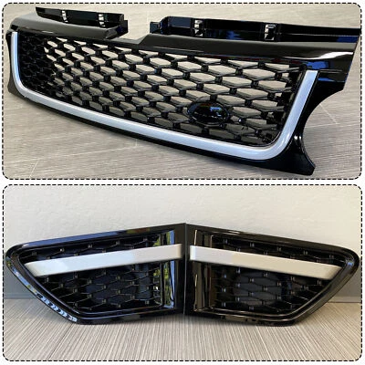 For 2010-2013 LAND ROVER RANGE SPORT FRONT HOOD BLACK GRILLE W/ SIDE FENDER VENT - Image 1 of 4