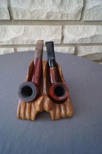 Sehr gepflegter,schöner Pfeifenständer  aus Holz für 2 Pfeifen - Bild 1 von 6