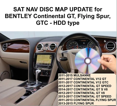 SAT NAV DISC MAP UPDATE for BENTLEY Continental GT, Flying Spur, GTC - HDD type - Image 1 of 3