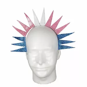 Copricapo Corona Halo Schiuma Glitterata Spiked, Colori Bandiera Orgoglio Transessuale - Foto 1 di 2