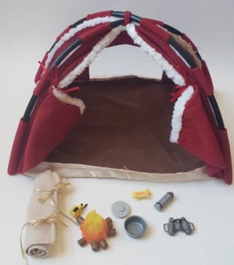 Bratz Doll Tent Campfire Red Camping Set with Accessories Fleece Winter Camp - Picture 1 of 3