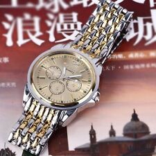 Gold Stainless Steel Band 3 Pointers Men's Luxury Quartz Watch
