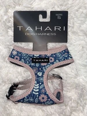 TAHARI Azul Rosa Pecho Plato Pequeño Perro Cachorro Gato Arnés Mascota Pequeño Foto 1 de 2