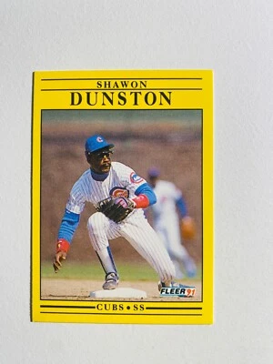 1991 FLEER #420 SHAWON DUNSTON NM-MT MLB BASEBALL CARD - Image 1 of 2