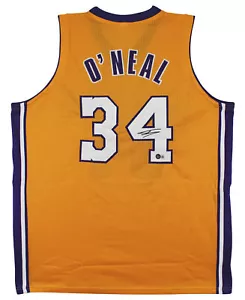 Shaquille O'Neal Authentic Signed Yellow Pro Style Jersey BAS Witnessed 2 - Picture 1 of 3