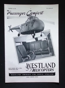 Original 1953 Advert Westland S-55 Helicopters Passenger Comfort - Picture 1 of 1