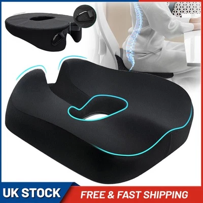 Seat Cushion Memory Foam for Coccyx Sciatica Hemorrhoid Tailbone Back PainRelief